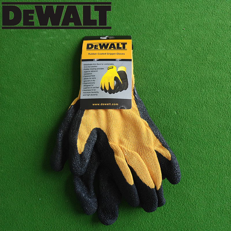 Leather Work Organiser - DEWALT Rubber Coated Gripper Gloves Breathable