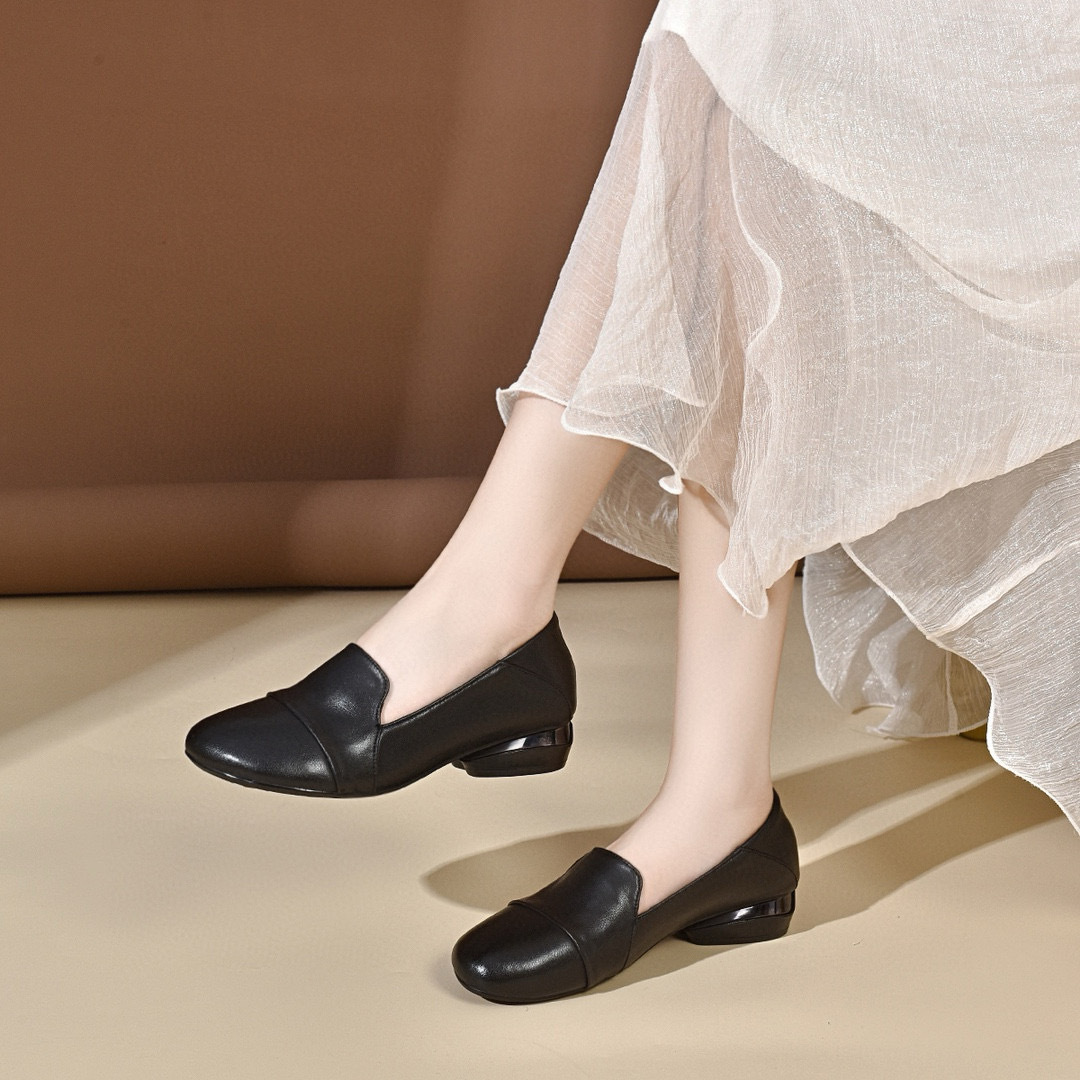Leather Work - Women's shoes 2026 autumn low heel
