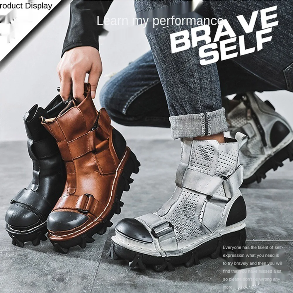 Men's Genuine Leather Motorcyc - Leather Work Fabric recensie en prijs