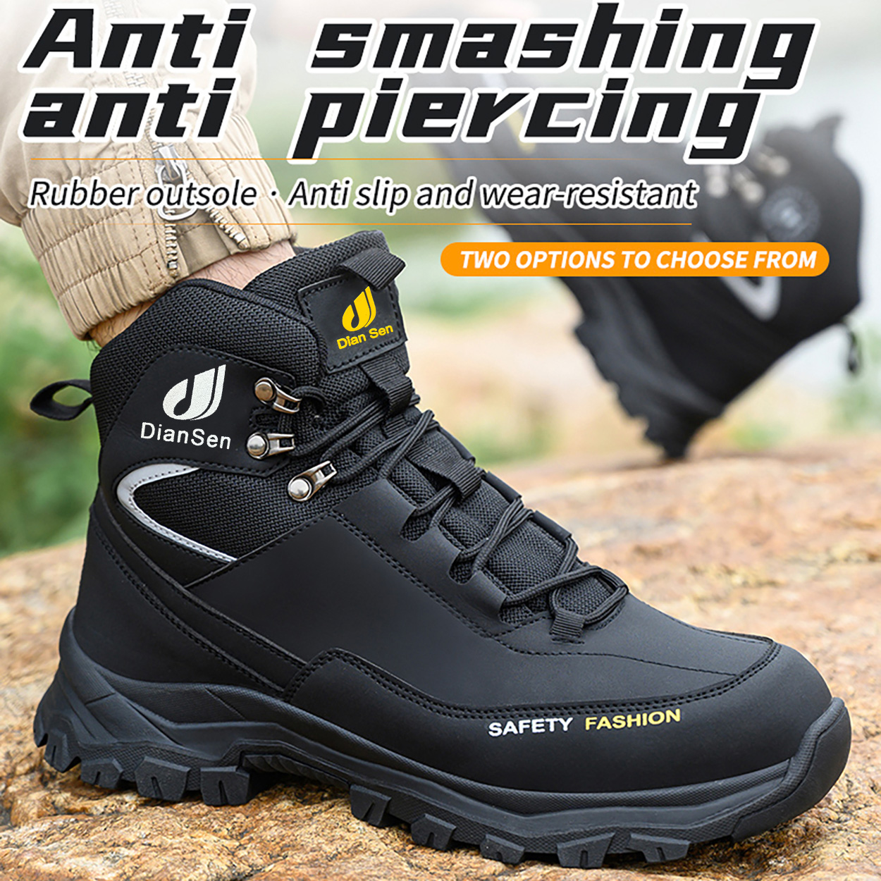 Mens Work Shoes Steel Toe Boot - Leather Work Fabric recensie en prijs