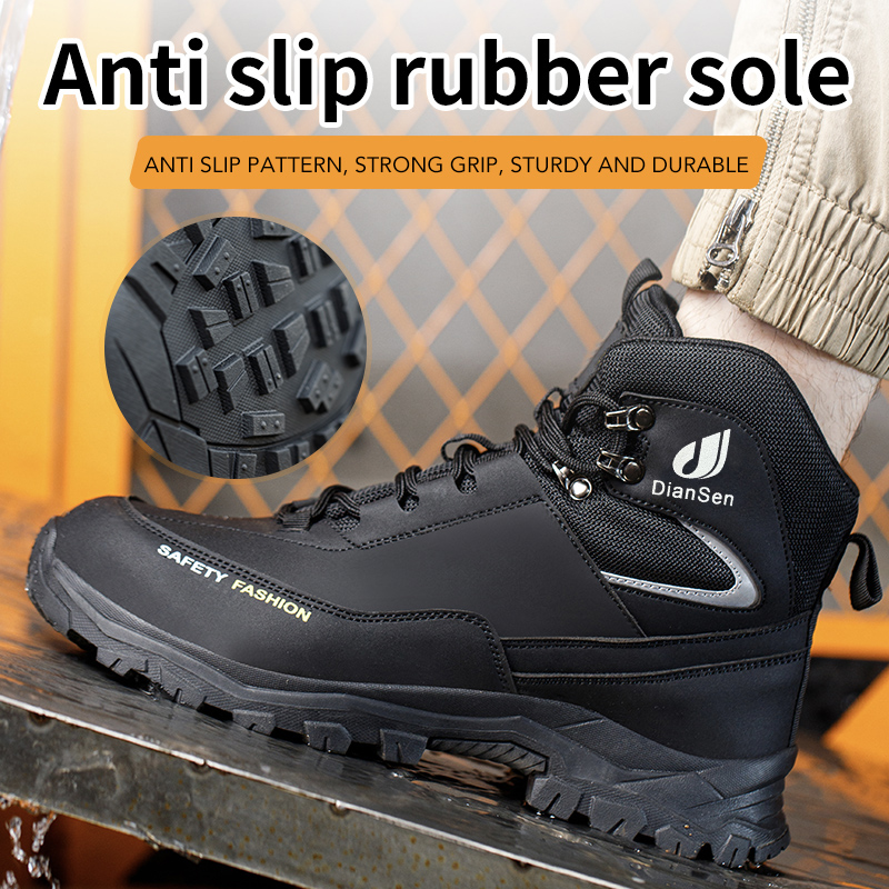 Mens Work Shoes Steel Toe Boot - Leather Work Fabric recensie en prijs