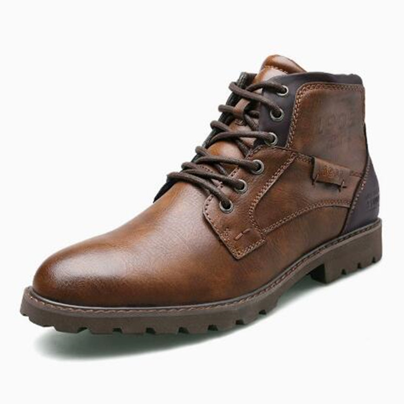 Leather Men Ankle Boots Plus S - Leather Work Fabric recensie en prijs