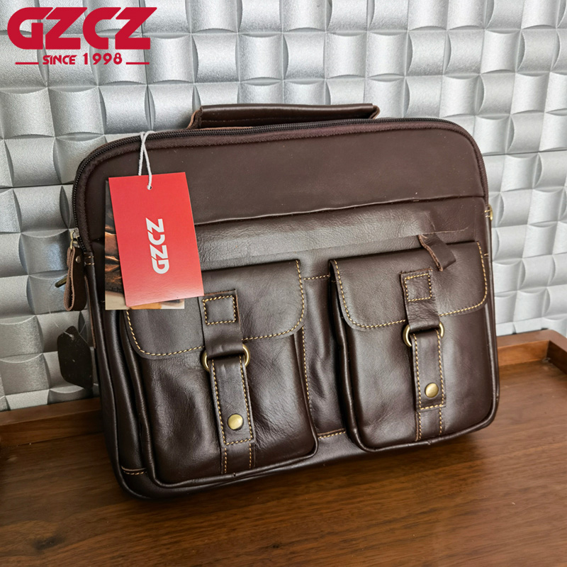 GZCZ Men's Handbag Leisure Bus - Leather Work Bag recensie en prijs