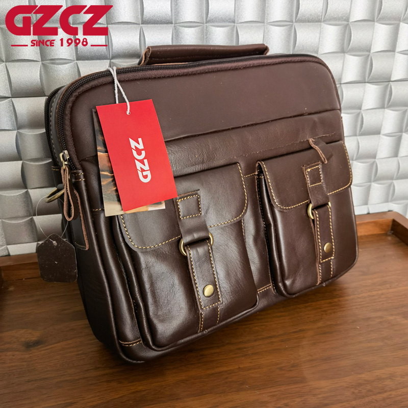 GZCZ Men's Handbag Leisure Bus - Leather Work Bag recensie en prijs
