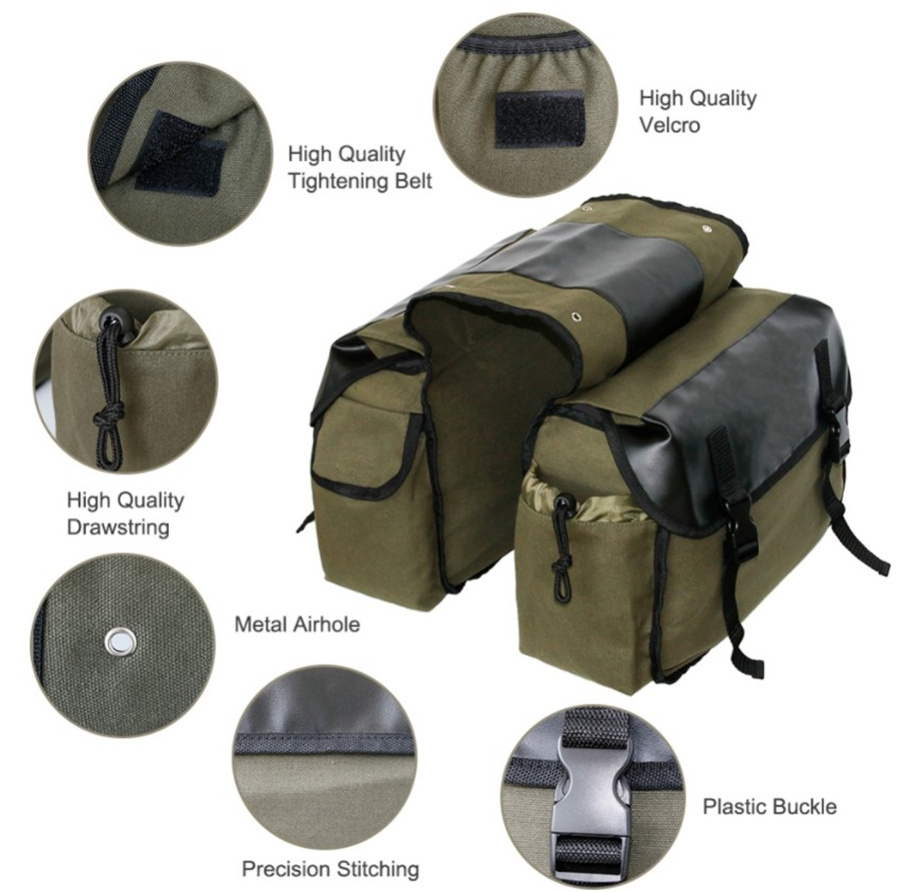 Canvas Leather Rear Saddlebag  - Leather Work Bag recensie en prijs