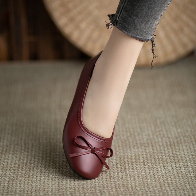 Elegant Bowknot Flat Shoes for - Leather Work recensie en prijs