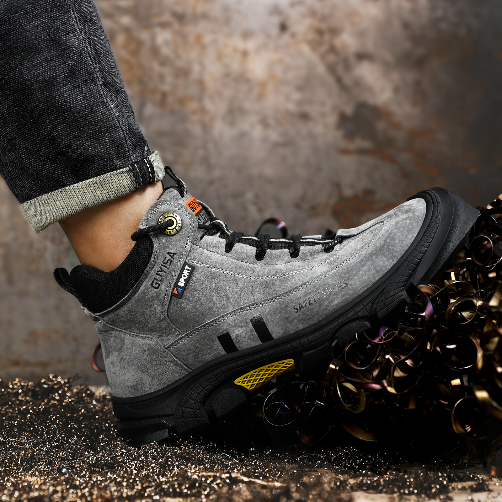Men's work shoes with rubber s - Leather Work Fabric recensie en prijs