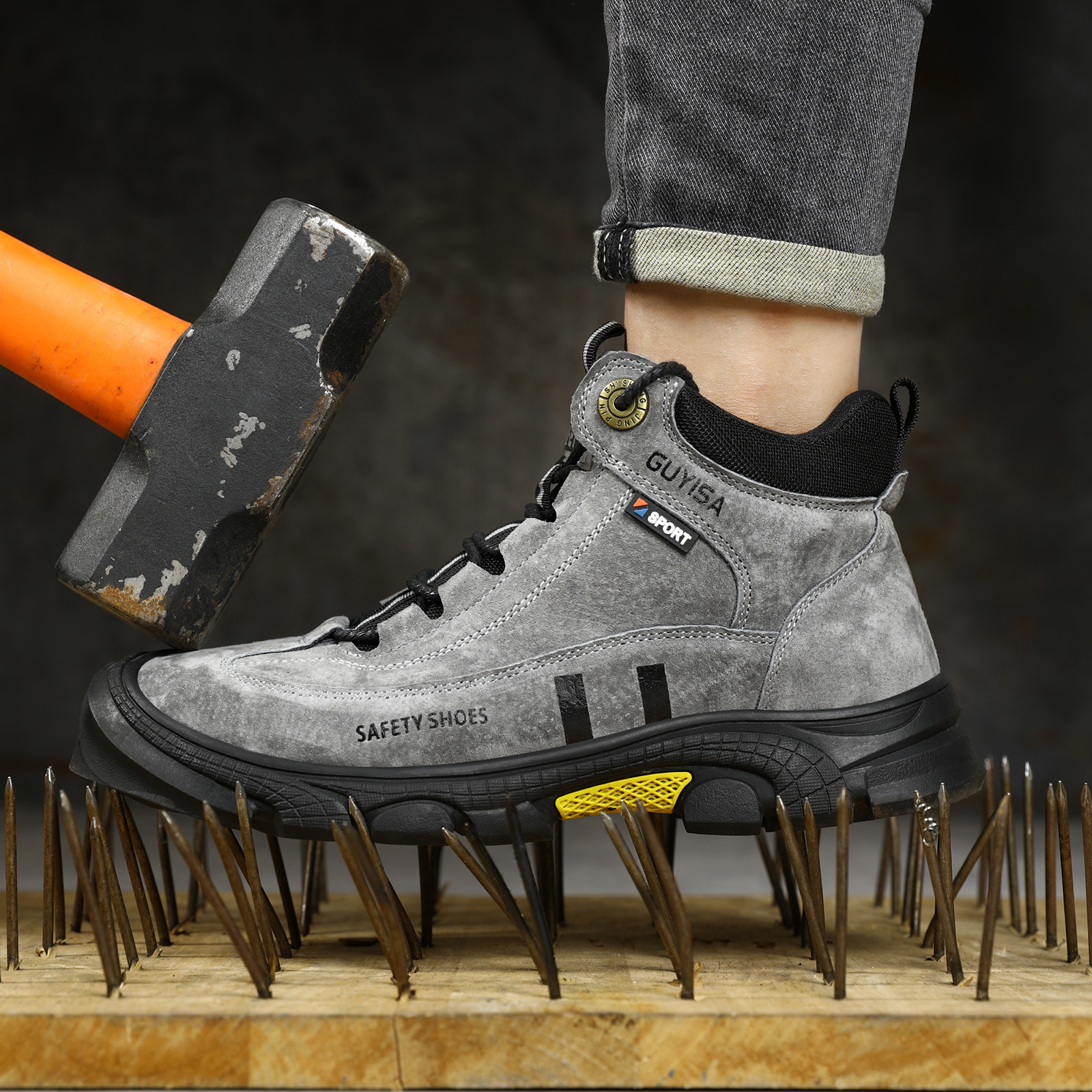 Men's work shoes with rubber s - Leather Work Fabric recensie en prijs