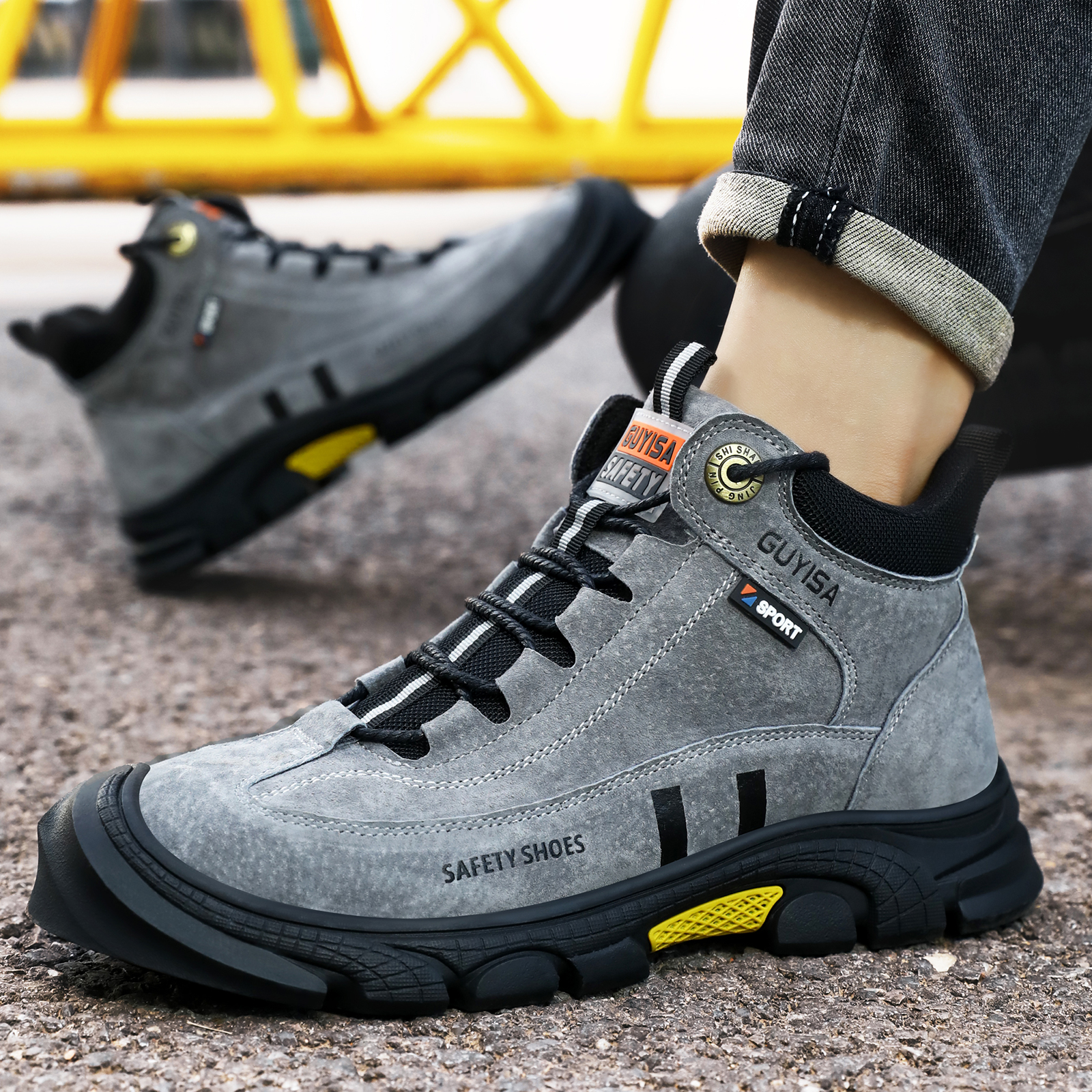 Men's work shoes with rubber s - Leather Work Fabric recensie en prijs