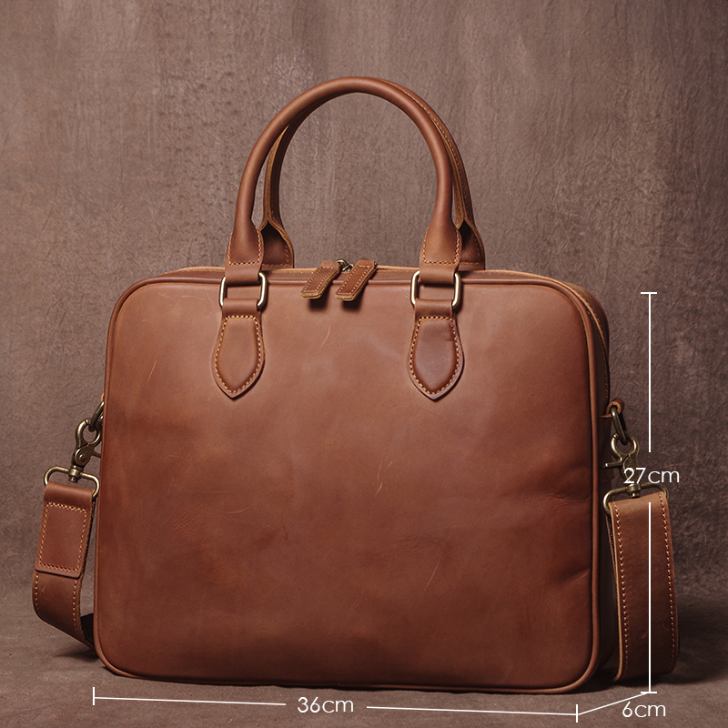 GURO Men Crazy Horse Cowhide B - Leather Work Bag recensie en prijs