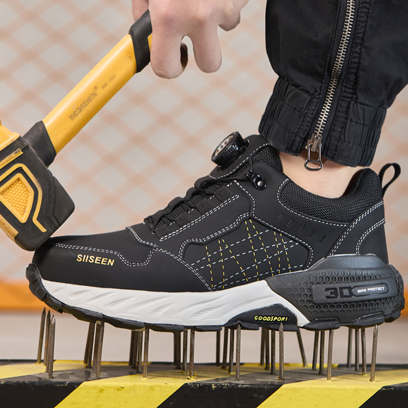 Black Leather Safety Shoes Sec - Leather Work Fabric recensie en prijs