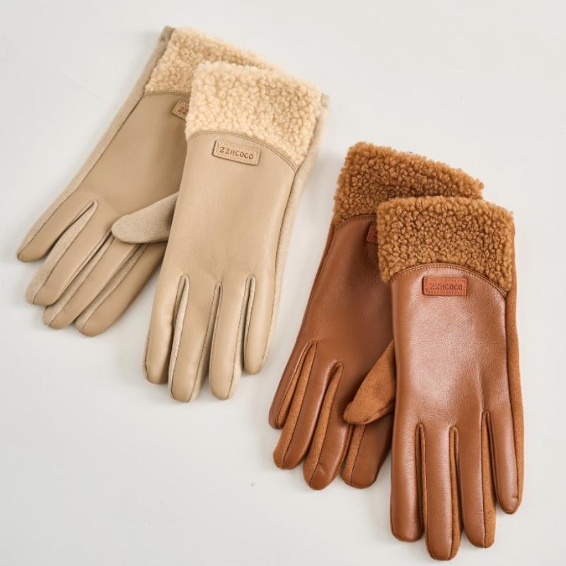 1Pair New Winter Thickened Fle - Leather Work Winter Gloves recensie en prijs