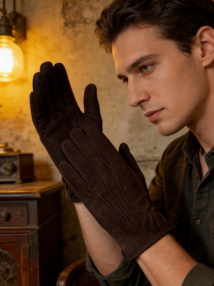 Men Retro Sheepskin Suede Leat - Leather Work Winter Gloves recensie en prijs