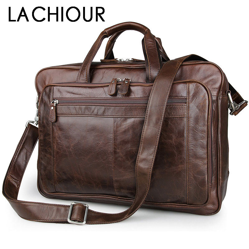 LACHIOUR Genuine Leather Men B - Leather Work Bag recensie en prijs