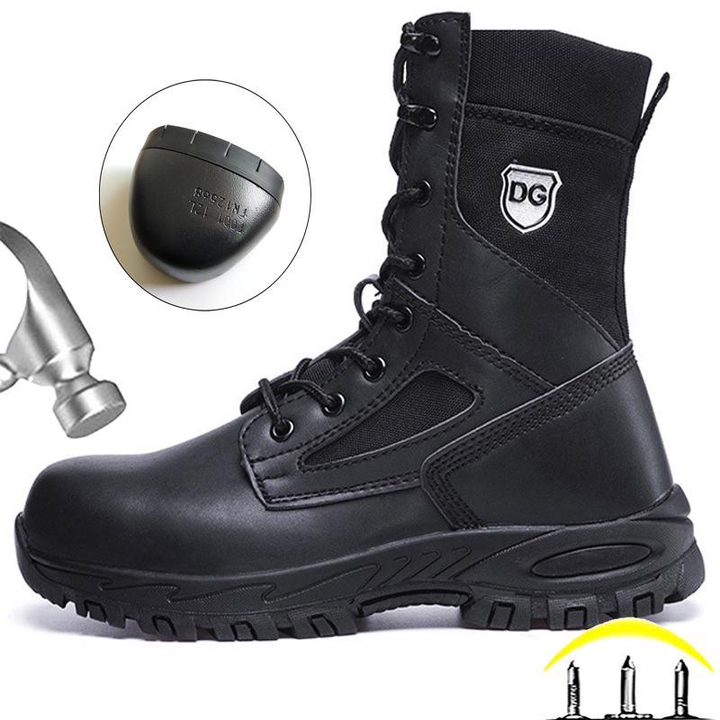 Black High Top Leather Boots M - Leather Work Fabric recensie en prijs