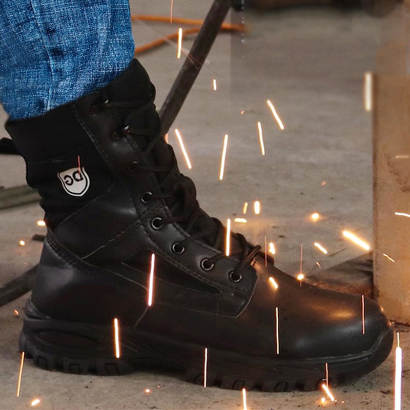 Black High Top Leather Boots M - Leather Work Fabric recensie en prijs