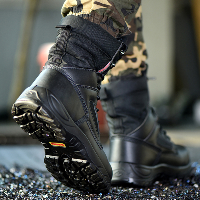 Black High Top Leather Boots M - Leather Work Fabric recensie en prijs